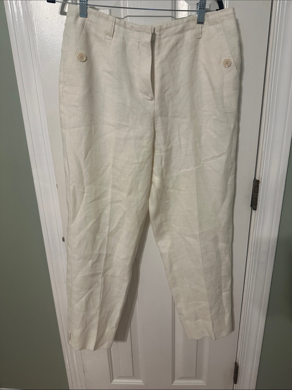 Talbots Cream Irish Linen Trousers